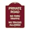 Signmission Private Road No Thru Traffic No Trucks Allowed Heavy-Gauge Aluminum Sign, 24" x 18", BU-1824-23243 A-DES-BU-1824-23243 - alternate 1